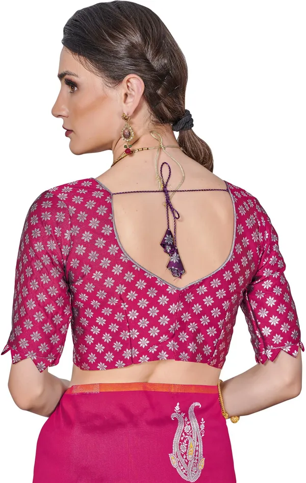 Pink_Georgette_Kanjivaram_Jacquard_Woven_Saree_For_Women_|_With_Blouse_Piece