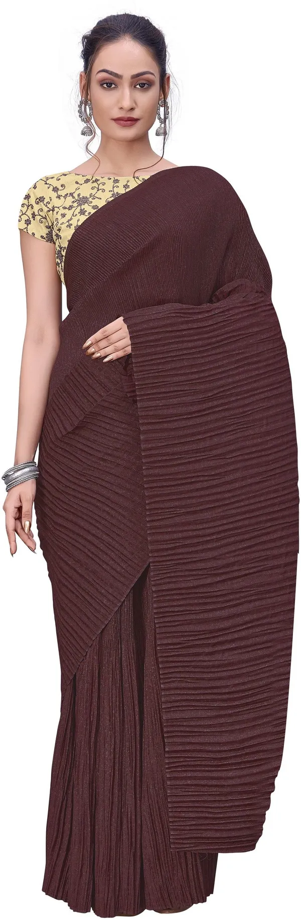 Brown_Georgette_Embroidered_Bollywood_Saree_For_Women_|_With_Blouse_Piece