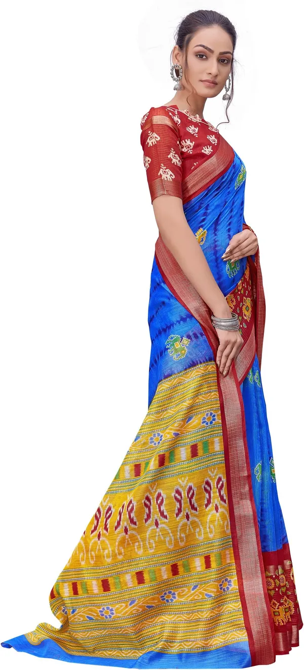 Red_Blue_Cotton_Silk_Shibori_Print_Saree_For_Women_|_With_Blouse_Piece