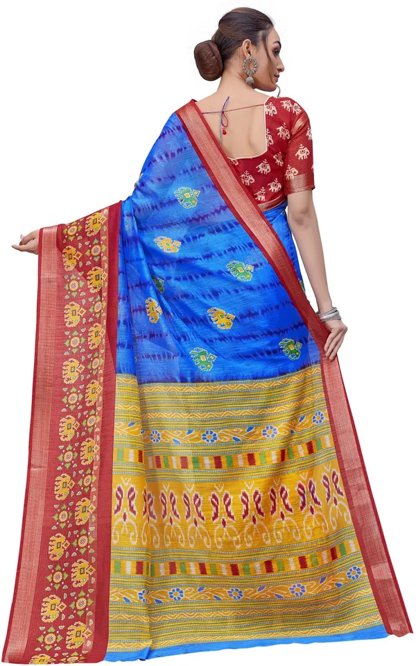 Red_Blue_Cotton_Silk_Shibori_Print_Saree_For_Women_|_With_Blouse_Piece