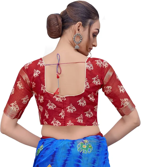 Red_Blue_Cotton_Silk_Shibori_Print_Saree_For_Women_|_With_Blouse_Piece