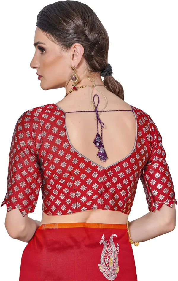 Red_Georgette_Woven_Kanjivaram_Jacquard_Saree_For_Women_|_With_Blouse_Piece