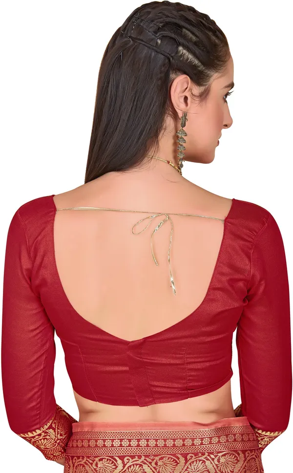 Pink_Organza_Kanjivaram_Jacquard_Zari_Woven_Saree_For_Women_|_With_Blouse_Piece