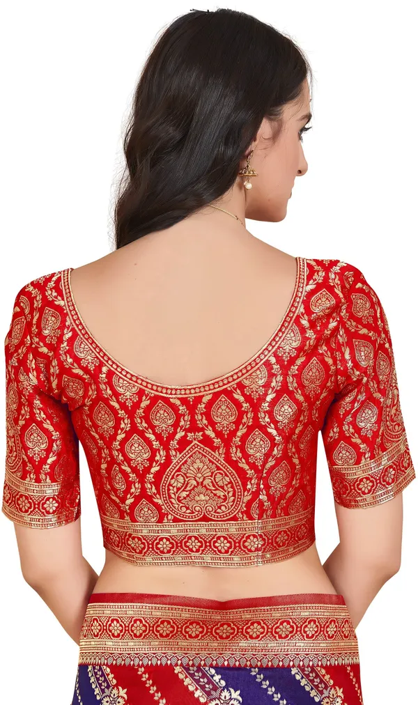 Sariya_Red_Banarasi_Jacquard_Golden_Thread_Floral_Woven_Saree_For_Women_|_With_Blouse_Piece
