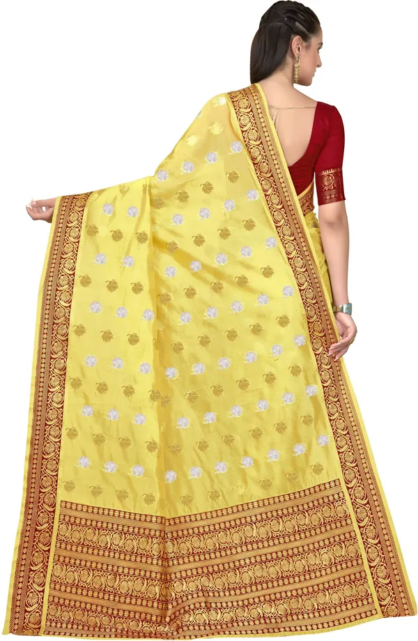 Yellow_Organza_Kanjivaram_Zari_Jacquard_Woven_Saree_For_Women_|_With_Blouse_Piece