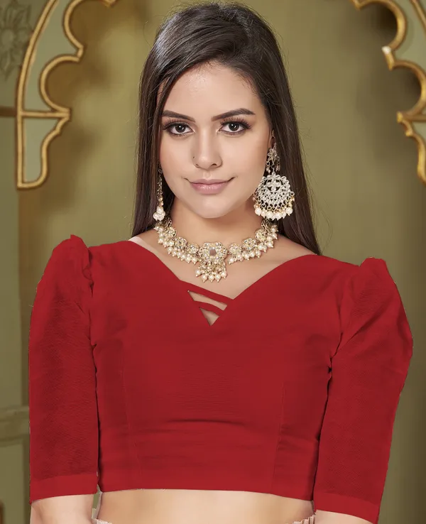 Red_Net_Embroidered_Gotta_Patti_Saree_For_Women_|_With_Blouse_Piece