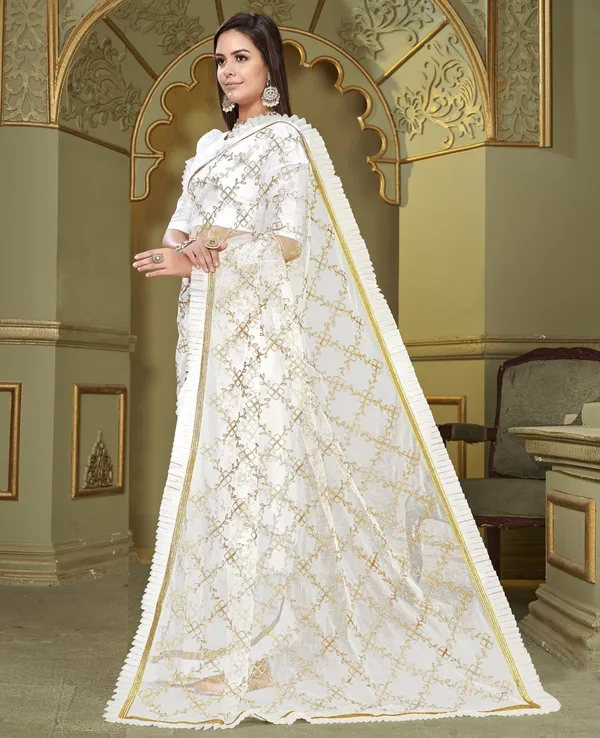 White_Net_Gotta_Patti_Floral_Embroidered_Saree_For_Women_|_With_Blouse_Piece