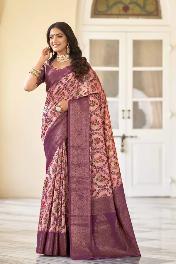 Wine_Cotton_Silk_Banarasi_Jacquard_Zari_Woven_Saree_For_Women_|_With_Blouse_Piece