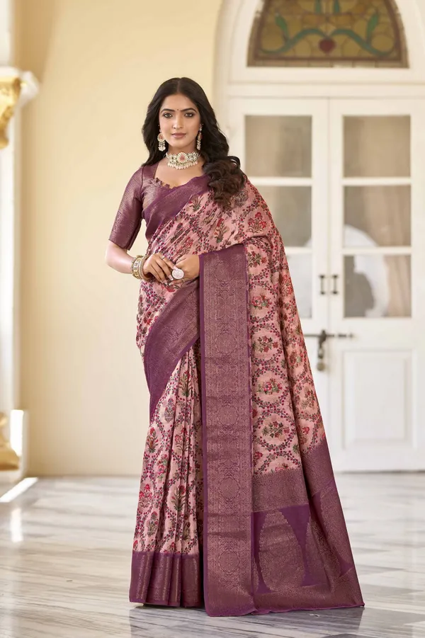 Wine_Cotton_Silk_Banarasi_Jacquard_Zari_Woven_Saree_For_Women_|_With_Blouse_Piece