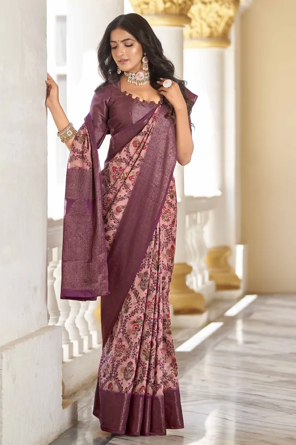 Wine_Cotton_Silk_Banarasi_Jacquard_Zari_Woven_Saree_For_Women_|_With_Blouse_Piece