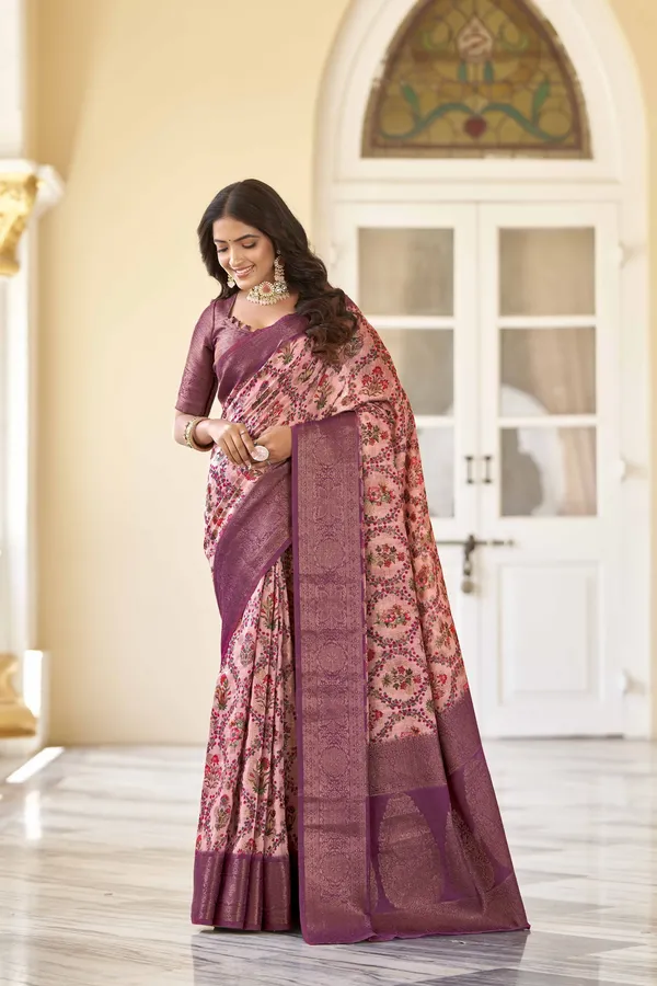 Wine_Cotton_Silk_Banarasi_Jacquard_Zari_Woven_Saree_For_Women_|_With_Blouse_Piece
