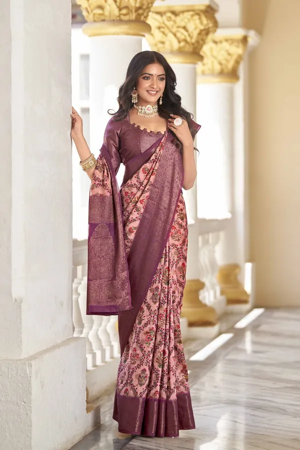 Wine_Cotton_Silk_Banarasi_Jacquard_Zari_Woven_Saree_For_Women_|_With_Blouse_Piece