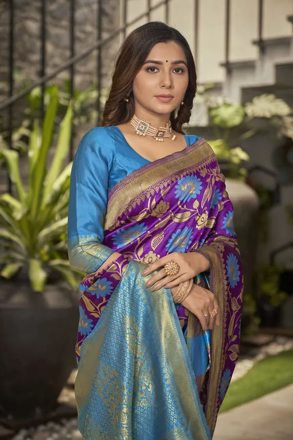 Purple_Georgette_Woven_Banarasi_Jacquard_Saree_For_Women_|_With_Blouse_Piece