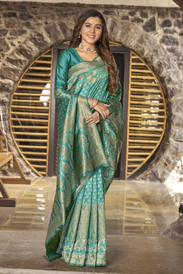 Light_Green_Georgette_Woven_Banarasi_Jacquard_Saree_For_Women_|_With_Blouse_Piece