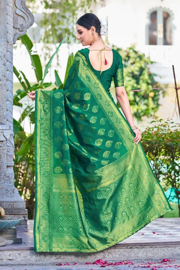 Light_Green_Georgette_Woven_Banarasi_Jacquard_Saree_For_Women_|_With_Blouse_Piece