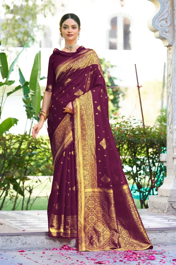 Purple_Georgette_Woven_Banarasi_Jacquard_Saree_For_Women_|_With_Blouse_Piece