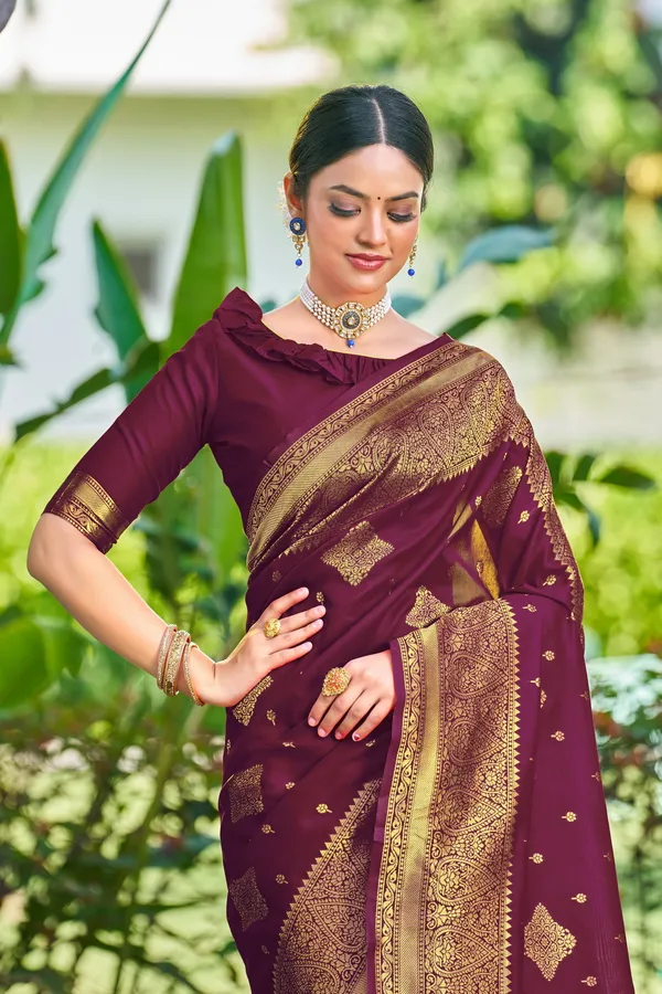 Purple_Georgette_Woven_Banarasi_Jacquard_Saree_For_Women_|_With_Blouse_Piece