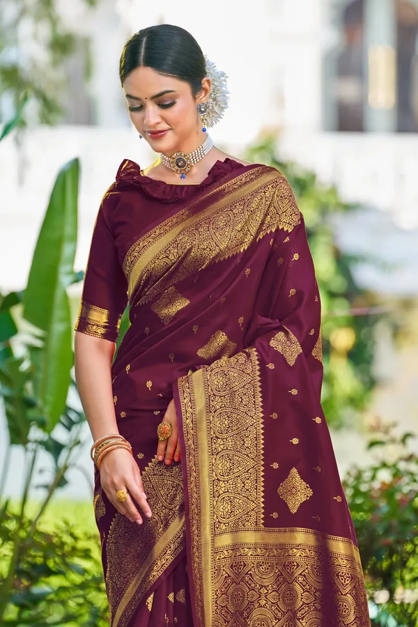 Purple_Georgette_Woven_Banarasi_Jacquard_Saree_For_Women_|_With_Blouse_Piece