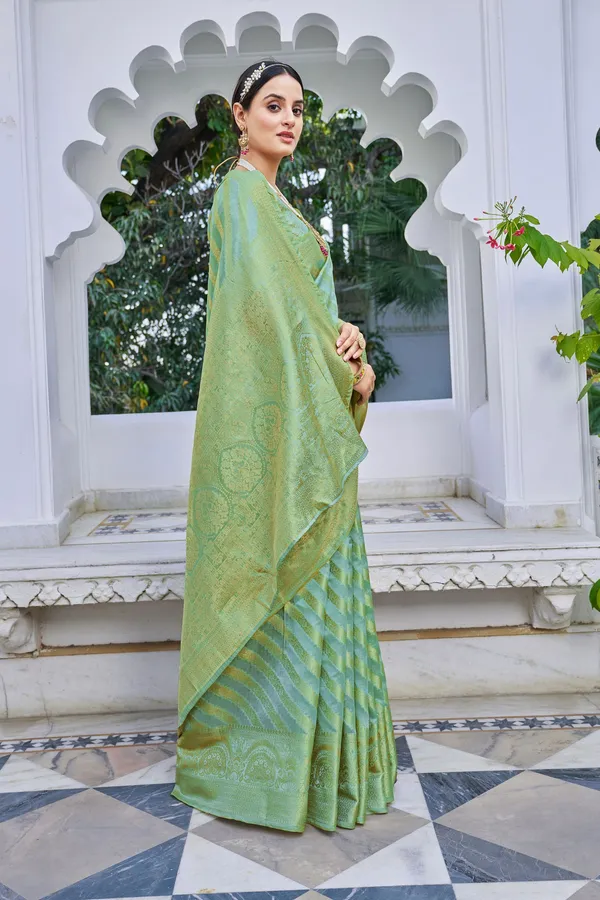 Light_Blue_Organza_Woven_Banarasi_Jacquard_Golden_Zari_Saree_For_Women_|_With_Blouse_Piece