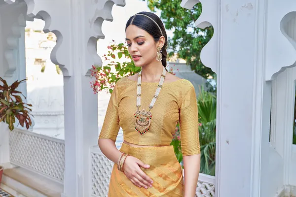Orange_Organza_Woven_Banarasi_Jacquard_Saree_For_Women_|_With_Blouse_Piece