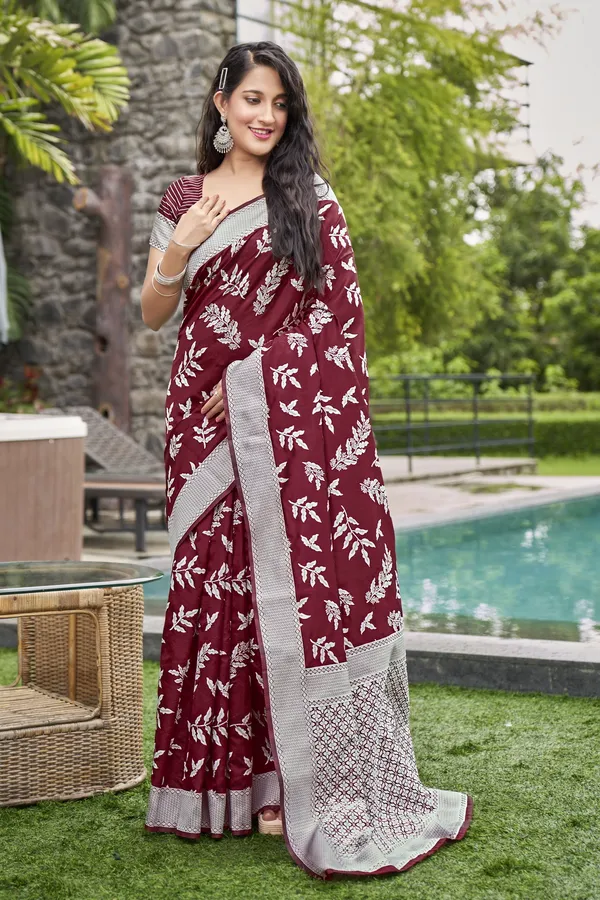 Maroon_Georgette_Woven_Banarasi_Jacquard_Saree_For_Women_|_With_Blouse_Piece
