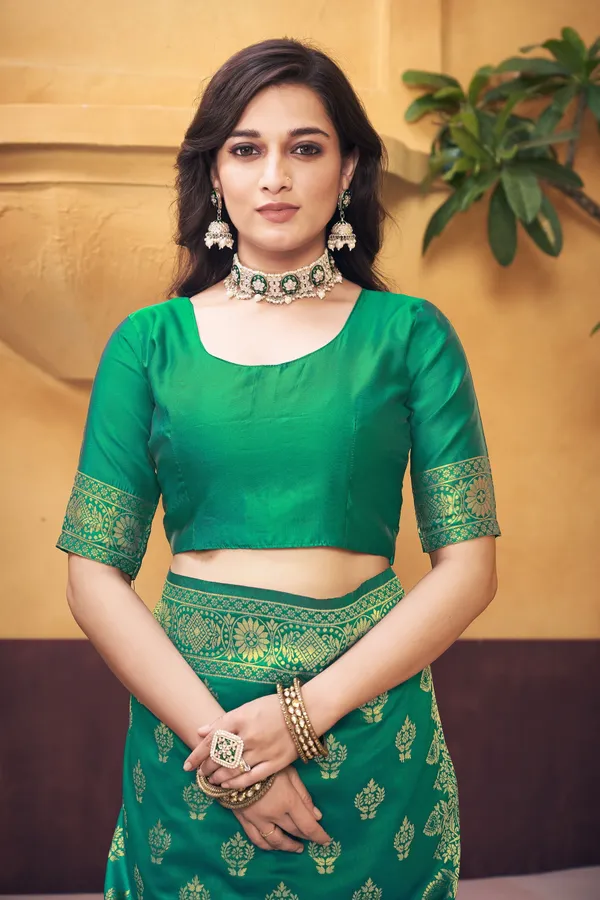 Light_Green_Georgette_Woven_Banarasi_Jacquard_Saree_For_Women_|_With_Blouse_Piece