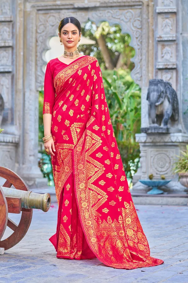 Pink_Georgette_Woven_Banarasi_Jacquard_Saree_For_Women_|_With_Blouse_Piece