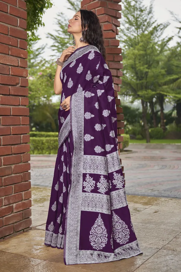 Purple_Georgette_Banarasi_Jacquard_Woven_Saree_For_Women_|_With_Blouse_Piece