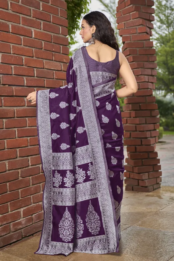 Purple_Georgette_Banarasi_Jacquard_Woven_Saree_For_Women_|_With_Blouse_Piece