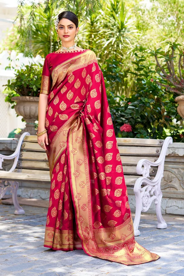 Sariya_Pink_Banarasi_Jacquard_Woven_Silk_Blend_Saree_For_Women_|_With_Blouse_Piece