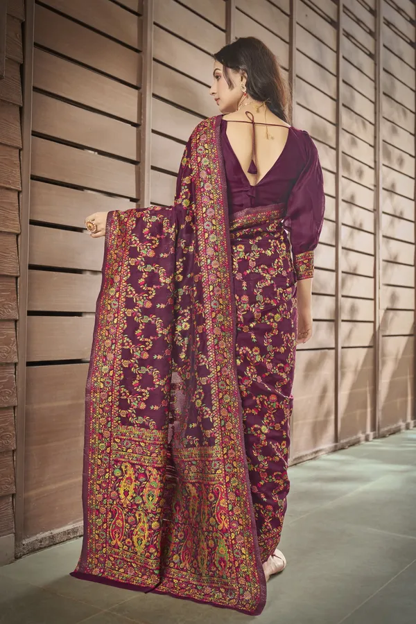 Purple_Georgette_Woven_Kalamkari_Jacquard_Saree_For_Women_|_With_Blouse_Piece