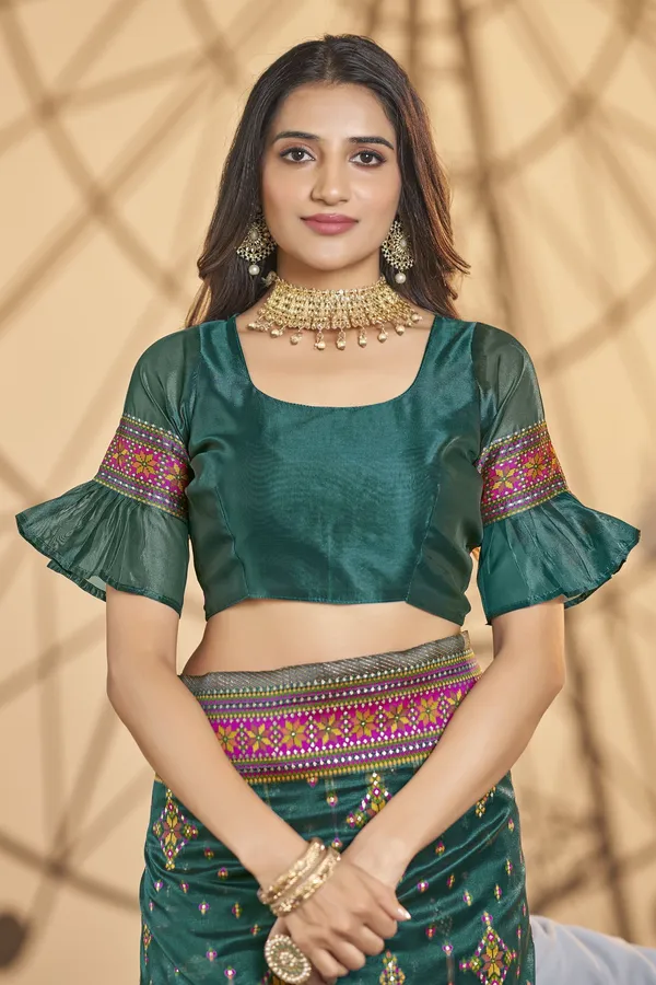 Light_Green_Organza_Kanjivaram_Jacquard_Meenakari_Saree_For_Women_|_With_Blouse_Piece