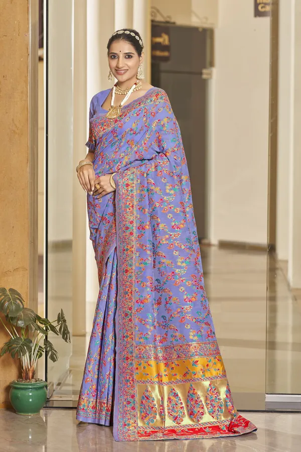 Purple_Georgette_Kalamkari_Jacquard_Woven_Saree_For_Women_|_With_Blouse_Piece