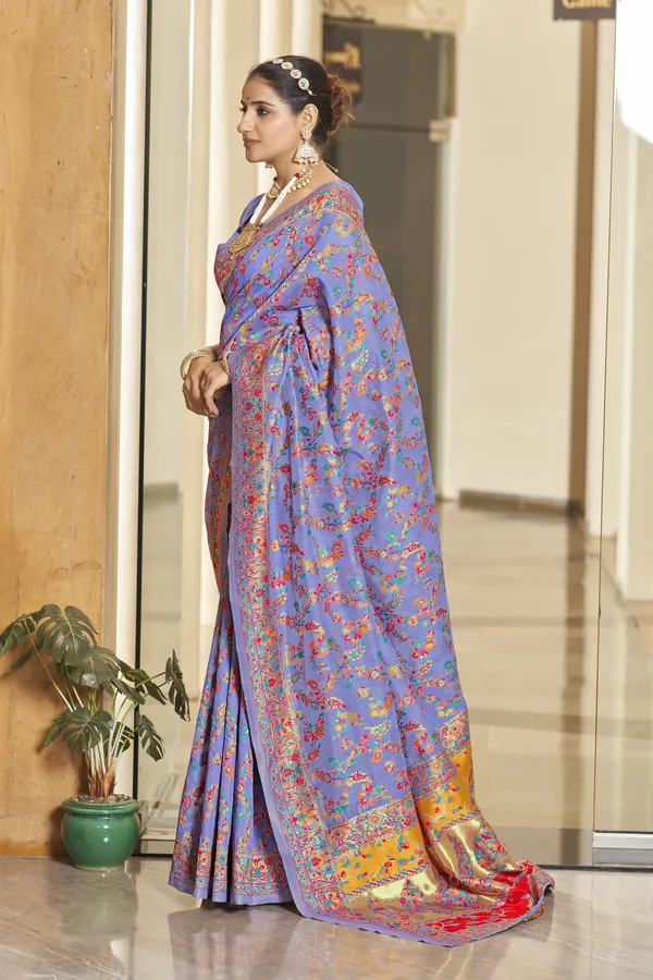 Purple_Georgette_Kalamkari_Jacquard_Woven_Saree_For_Women_|_With_Blouse_Piece