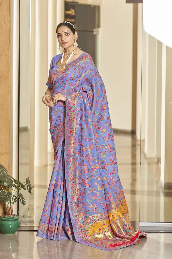 Purple_Georgette_Kalamkari_Jacquard_Woven_Saree_For_Women_|_With_Blouse_Piece