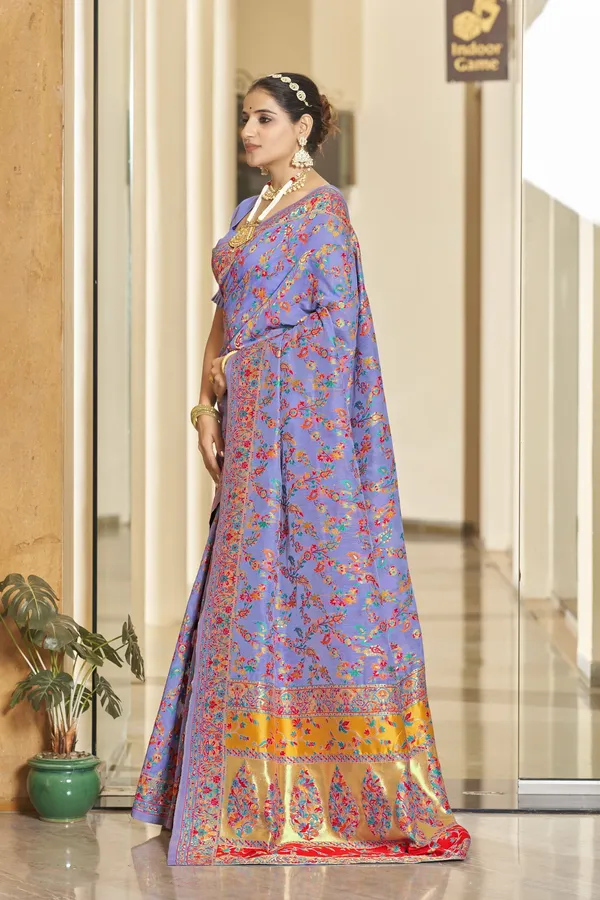 Purple_Georgette_Kalamkari_Jacquard_Woven_Saree_For_Women_|_With_Blouse_Piece