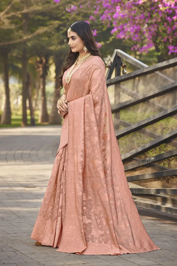 Pink_Georgette_Banarasi_Jacquard_Woven_Silk_Blend_Saree_For_Women_|_With_Blouse_Piece