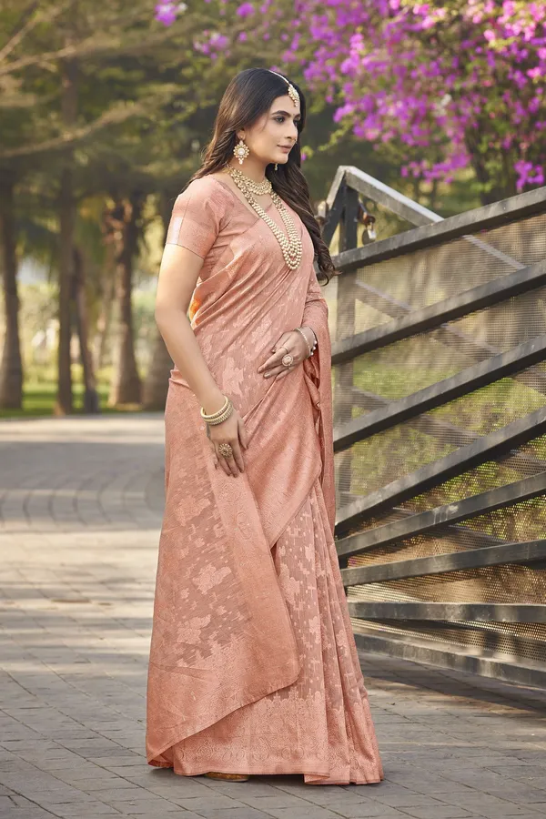 Pink_Georgette_Banarasi_Jacquard_Woven_Silk_Blend_Saree_For_Women_|_With_Blouse_Piece