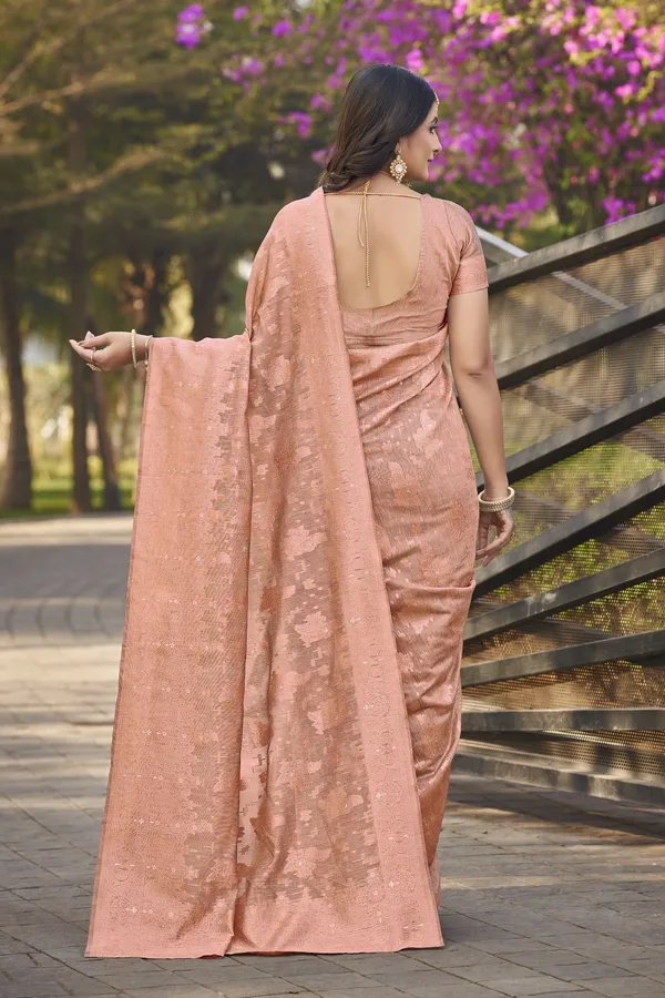 Pink_Georgette_Banarasi_Jacquard_Woven_Silk_Blend_Saree_For_Women_|_With_Blouse_Piece