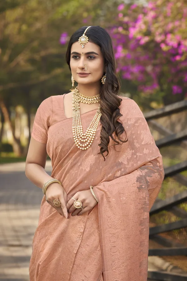 Pink_Georgette_Banarasi_Jacquard_Woven_Silk_Blend_Saree_For_Women_|_With_Blouse_Piece