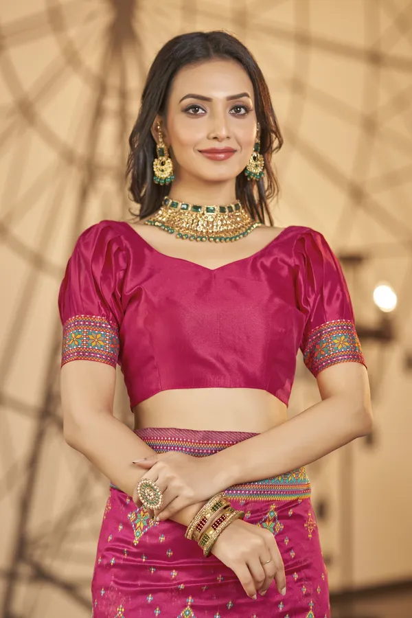 Pink_Organza_Woven_Kanjivaram_Jacquard_Saree_For_Women_|_With_Blouse_Piece