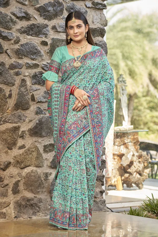 Light_Green_Banarasi_Silk_Jacquard_Meenakari_Woven_Saree_For_Women_|_With_Blouse_Piece