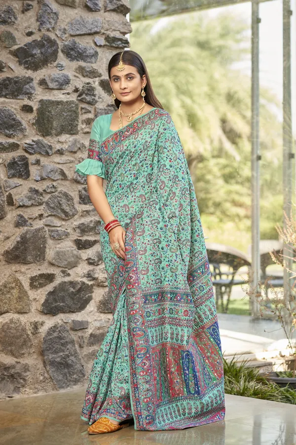Light_Green_Banarasi_Silk_Jacquard_Meenakari_Woven_Saree_For_Women_|_With_Blouse_Piece