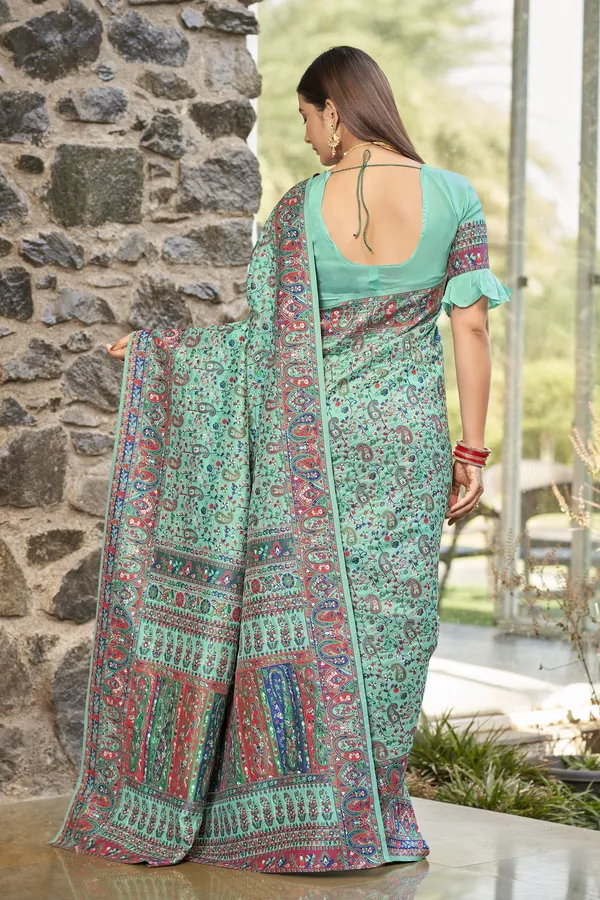 Light_Green_Banarasi_Silk_Jacquard_Meenakari_Woven_Saree_For_Women_|_With_Blouse_Piece