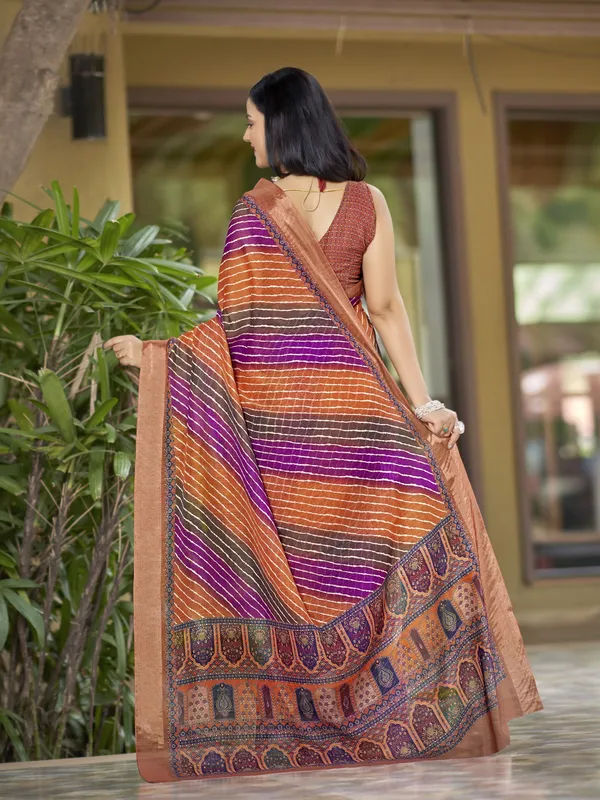 Sariya_Pink_Cotton_Silk_Leheriya_Mothra_Printed_Zari_Border_Saree_For_Women_|_With_Blouse_Piece