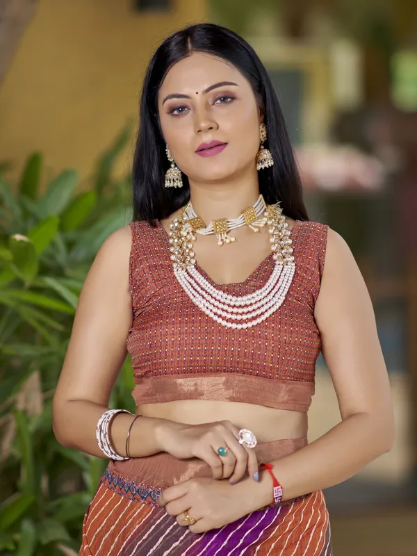 Sariya_Pink_Cotton_Silk_Leheriya_Mothra_Printed_Zari_Border_Saree_For_Women_|_With_Blouse_Piece