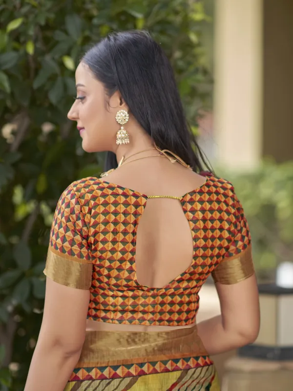 Yellow_Cotton_Silk_Leheriya_Mothra_Printed_Saree_For_Women_|_With_Blouse_Piece
