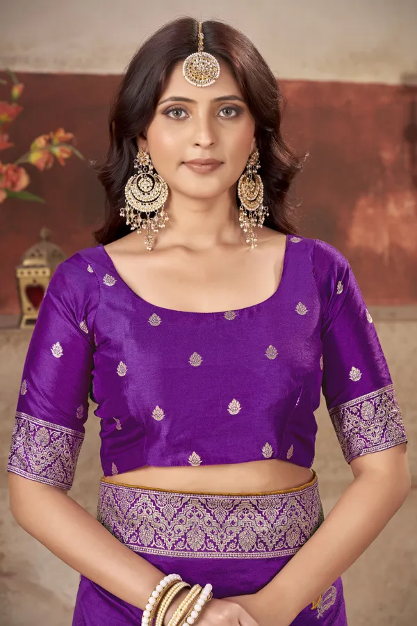 Wine_Pure_Silk_Banarasi_Woven_Elephant_Peacock_Motif_Saree_For_Women_|_With_Blouse_Piece