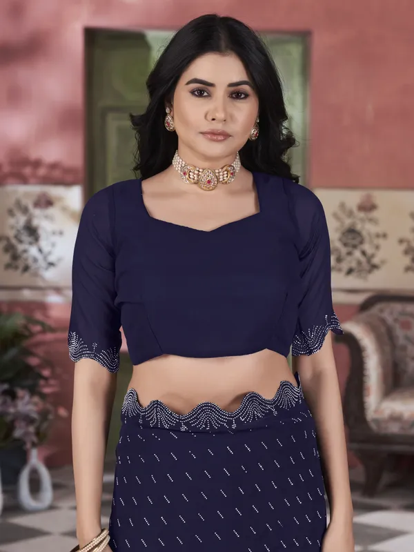 Blue_Georgette_Swarovski_Stone_Embellished_Bollywood_Saree_For_Women_|_With_Blouse_Piece