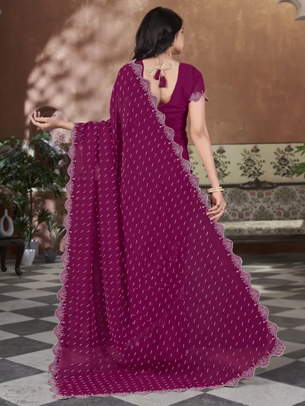 Pink_Georgette_Swarovski_Embellished_Bollywood_Saree_For_Women_|_With_Blouse_Piece